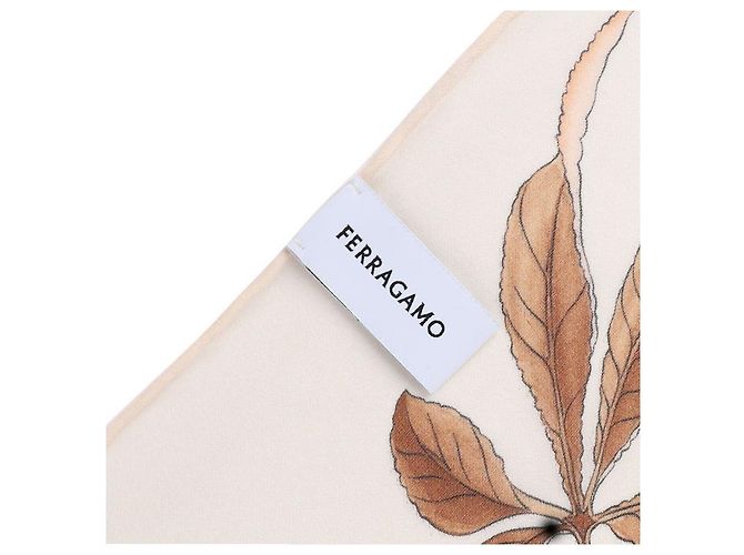 Salvatore Ferragamo Sciarpa con stampa di ibisco Bianco - vista 8