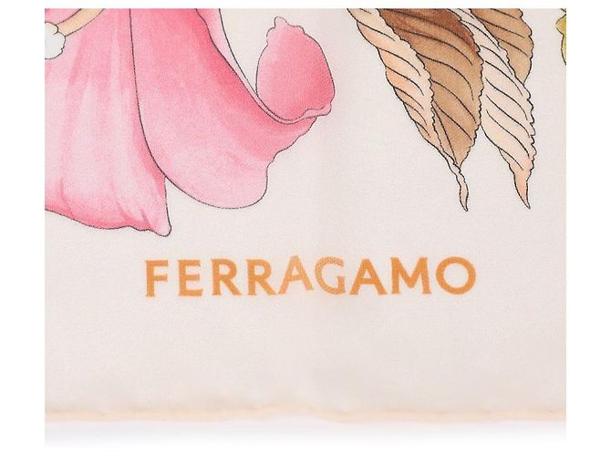 Salvatore Ferragamo Sciarpa con stampa di ibisco Bianco - vista 9