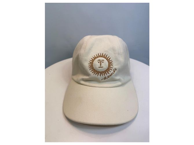 Cappellino Hermès con ricamo di sole Beige - vista 2