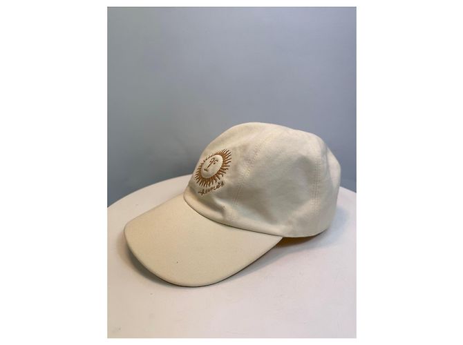 Cappellino Hermès con ricamo di sole Beige - vista 3