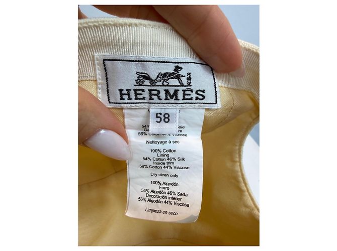 Cappellino Hermès con ricamo di sole Beige - vista 6
