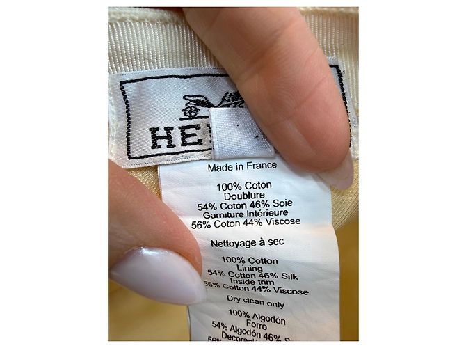 Cappellino Hermès con ricamo di sole Beige - vista 7