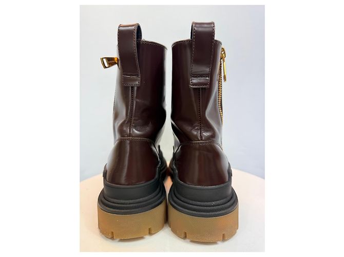 Stivaletti in pelle con lacci Dolce & Gabbana Marrone - vista 5