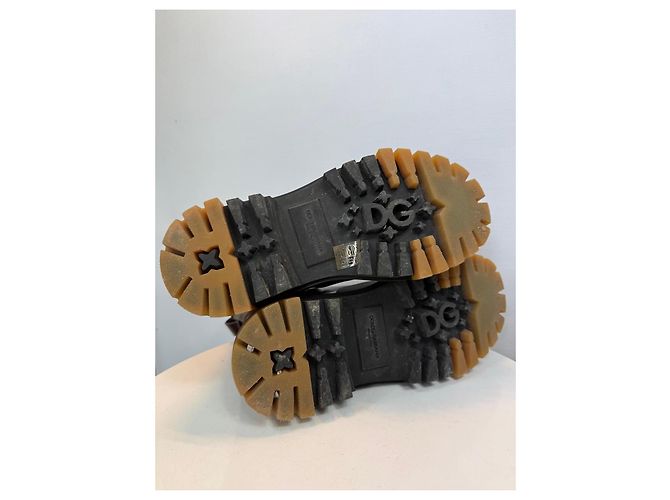 Stivaletti in pelle con lacci Dolce & Gabbana Marrone - vista 6