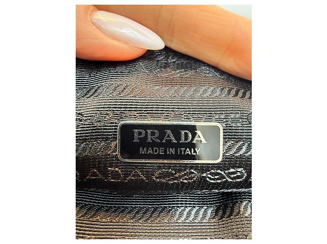 Borsa a spalla in pelle nera triangolo Prada Nero - vista 5