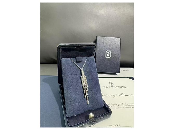 Collana Harry Winston in platino con diamanti a frange Argento - vista 2