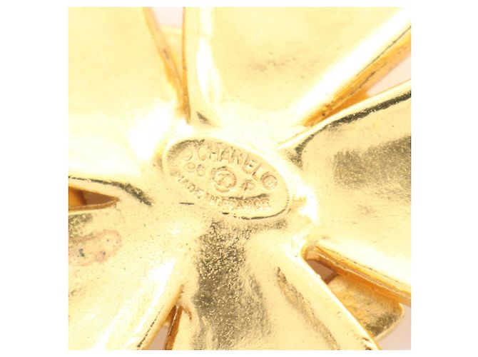 Spilla Fiore Marchio Coco Chanel D'oro - vista 3