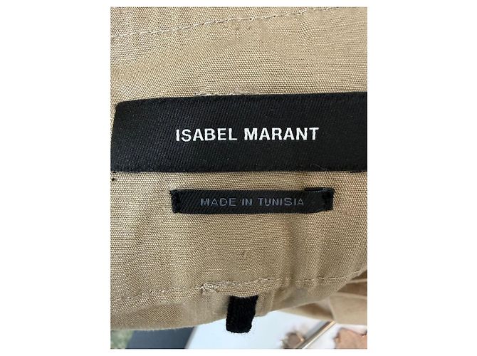 Bermuda de algodão bege com cinto Isabel Marant - vista 3