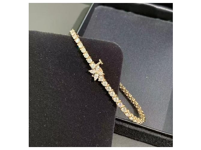 Tiffany & Co Bracelet Tiffany Victoria en or rose et diamants Doré - vue 4