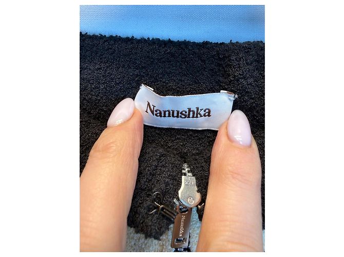Falda maxi de punto a rayas Nanushka Negro Beige - vista 2