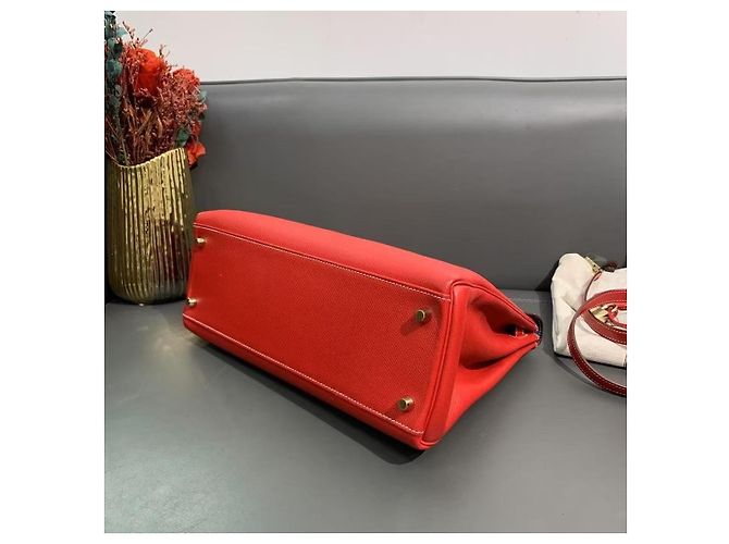 Borsa Hermès Lovecraft 32 Rossa in Pelle Rosso - vista 4