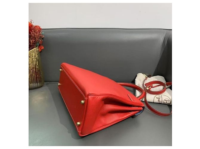 Borsa Hermès Lovecraft 32 Rossa in Pelle Rosso - vista 5