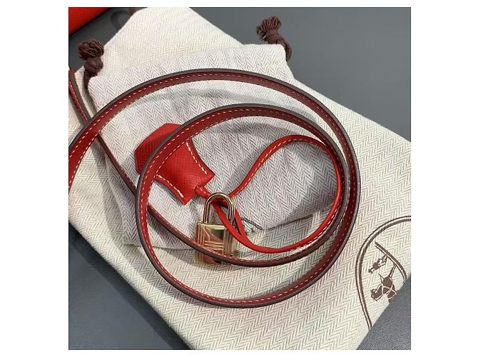 Borsa Hermès Lovecraft 32 Rossa in Pelle Rosso - vista 7