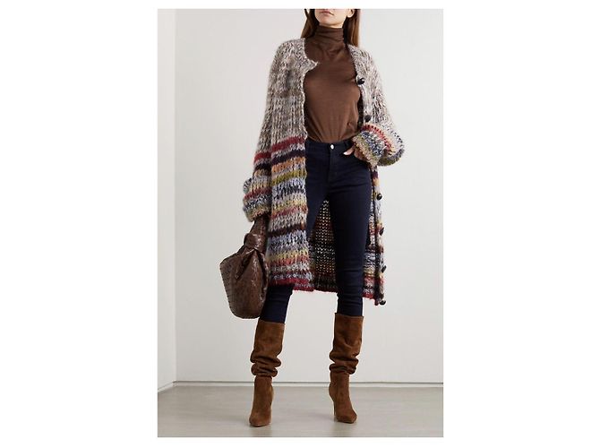 Stella Mc Cartney Stella McCartney mehrfarbiger gestreifter Alpaka-Wollmischung Cardigan - Ansicht 7