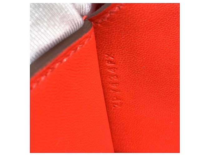 Borsa Hermès Della Love in pelle Epsom rosso pesca - vista 2