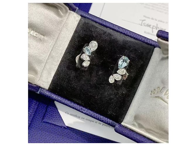 Orecchini Chaumet Josephine Ronde d'Aigrettes in oro bianco e diamanti - vista 7