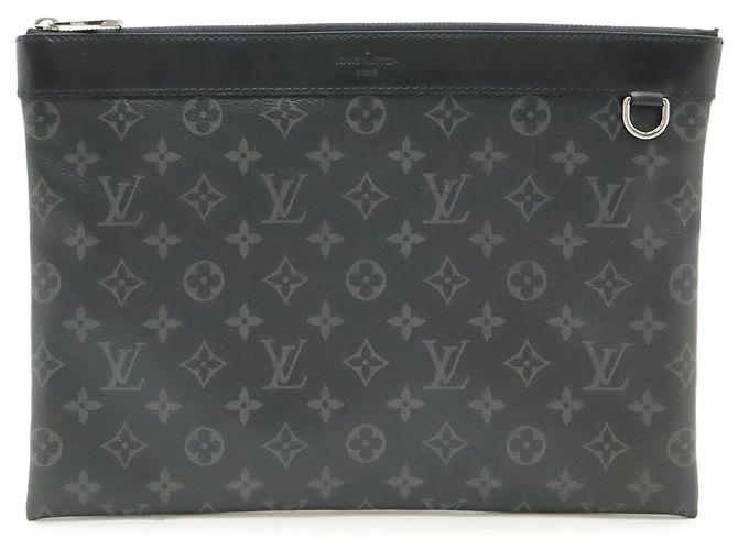 Borsa Clutch Pochette Discovery Monogram Eclipse di Louis Vuitton Marrone Nero - vista 2