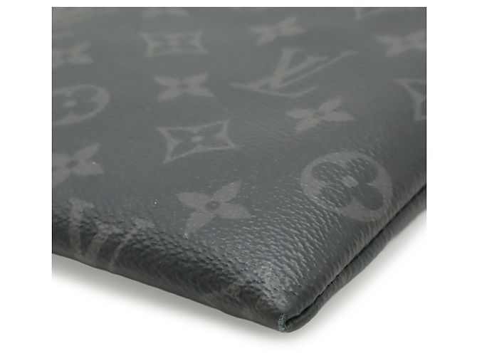 Borsa Clutch Pochette Discovery Monogram Eclipse di Louis Vuitton Marrone Nero - vista 4