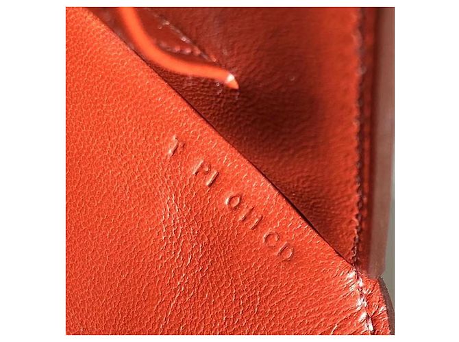 Borsa a spalla Hermès in pelle EL rosso salmone fibbia argento - vista 8