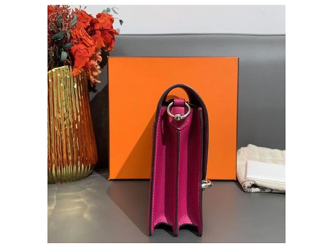 Hermès Love Paris Roulis 19 in pelle fucsia Fuschia - vista 2