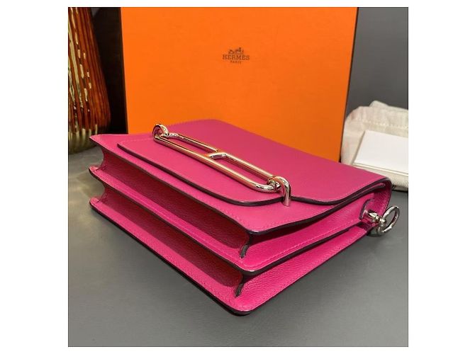 Hermès Love Paris Roulis 19 in pelle fucsia Fuschia - vista 5