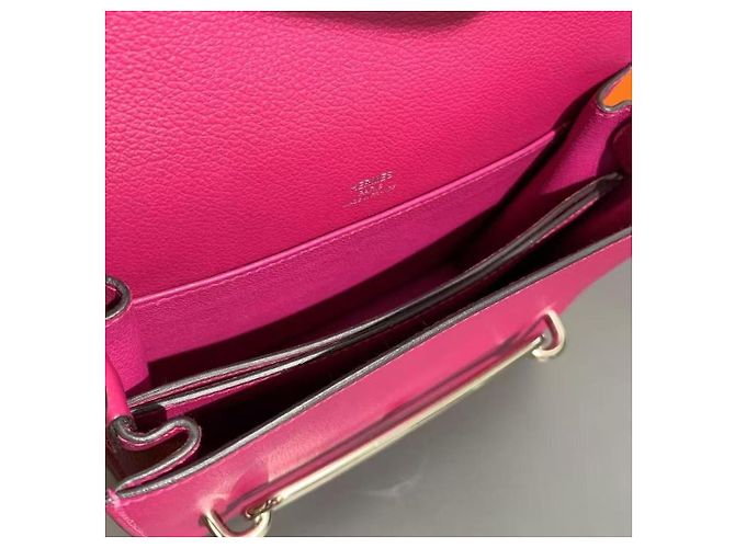 Hermès Love Paris Roulis 19 in pelle fucsia Fuschia - vista 8