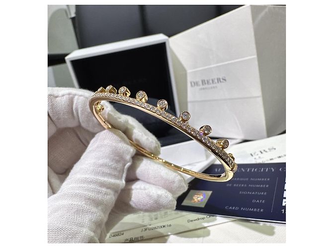 Bracciale De Beers Dewdrop in oro rosa e diamanti D'oro - vista 2