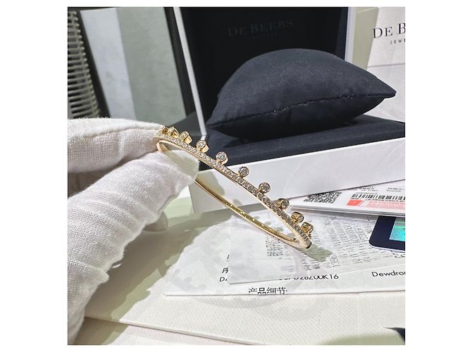 Bracciale De Beers Dewdrop in oro rosa e diamanti D'oro - vista 3