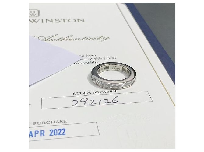 Harry Winston Ring mit Smaragdschliff Diamant Silber - Ansicht 6