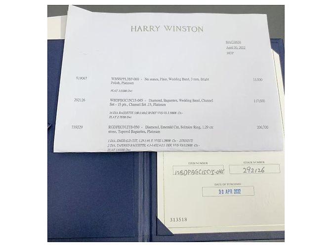 Harry Winston Ring mit Smaragdschliff Diamant Silber - Ansicht 7
