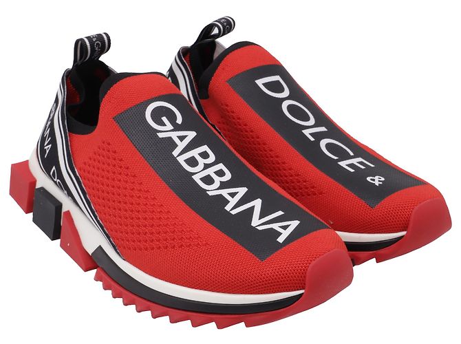 Sneakers Slip-On Sorrento Dolce & Gabbana in Poliestere Rosso - vista 3