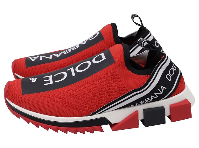 Sneakers Slip-On Sorrento Dolce & Gabbana in Poliestere Rosso - vista 4