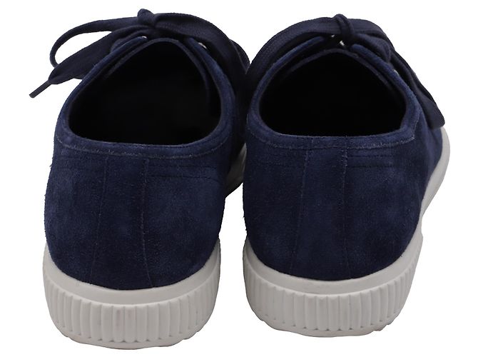 Baskets basses à bout capé Prada Sport en daim bleu marine - vue 5