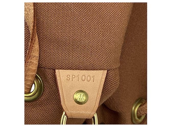 Louis Vuitton Montsouris Mini Backpack in Brown Coated Canvas Red - view 11