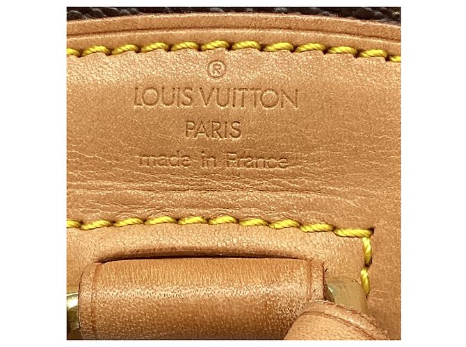 Louis Vuitton Montsouris Mini Backpack in Brown Coated Canvas Red - view 12