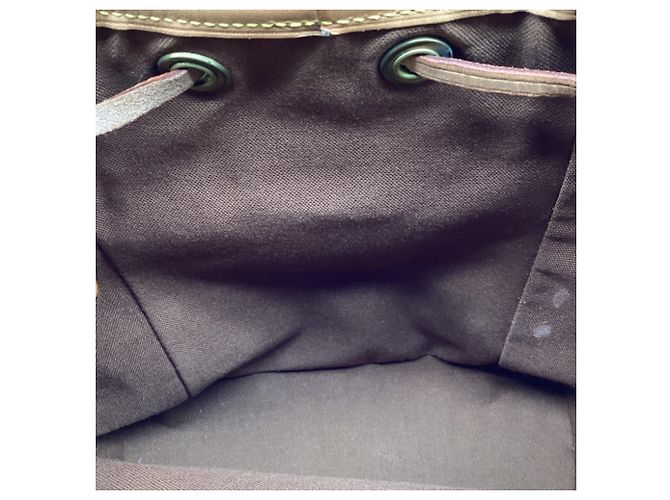 Louis Vuitton Montsouris Mini Backpack in Brown Coated Canvas Red - view 9