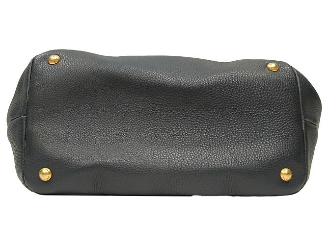 Bolsa tote Prada Vitello Daino em couro preto - vista 7