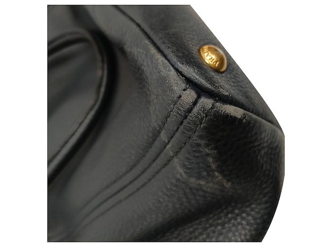 Bolsa tote Prada Vitello Daino em couro preto - vista 9