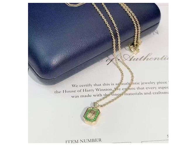 Collana Harry Winston Tsavorite Verde in Oro Rosa 18K D'oro - vista 3