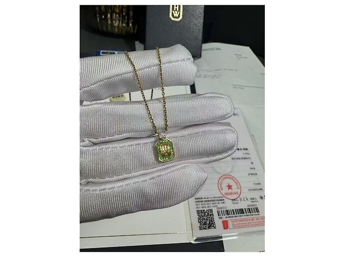 Collana Harry Winston Tsavorite Verde in Oro Rosa 18K D'oro - vista 4