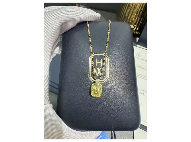 Collana Harry Winston Tsavorite Verde in Oro Rosa 18K D'oro - vista 5