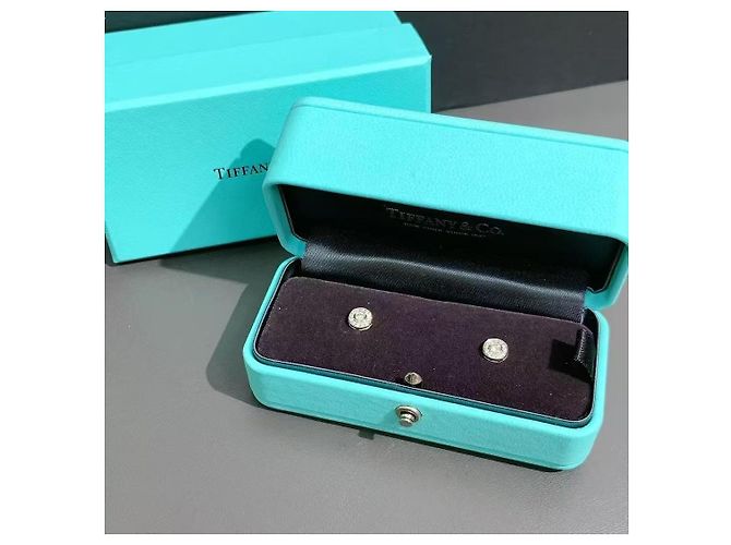 Orecchini Tiffany & Co in diamante e platino Argento - vista 3