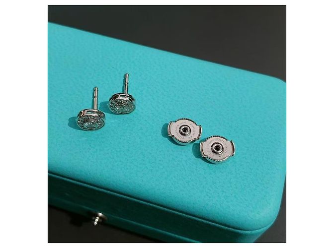 Orecchini Tiffany & Co in diamante e platino Argento - vista 7