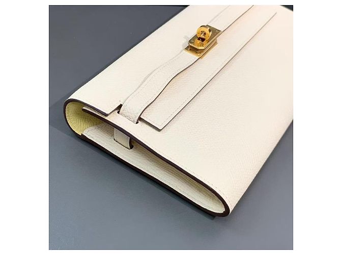 Borsa Tote Hermès Kelly Love Bianca e Gialla Bianco - vista 4