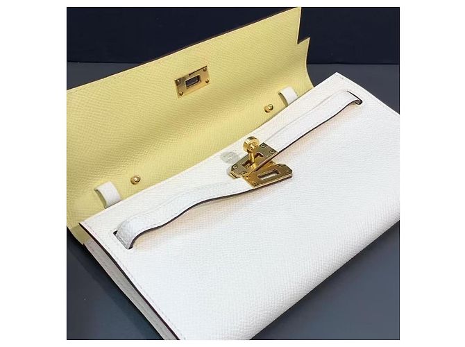 Borsa Tote Hermès Kelly Love Bianca e Gialla Bianco - vista 6