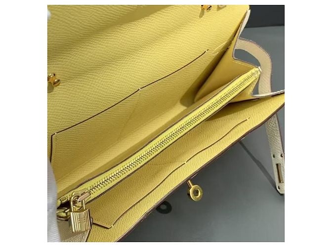Borsa Tote Hermès Kelly Love Bianca e Gialla Bianco - vista 7