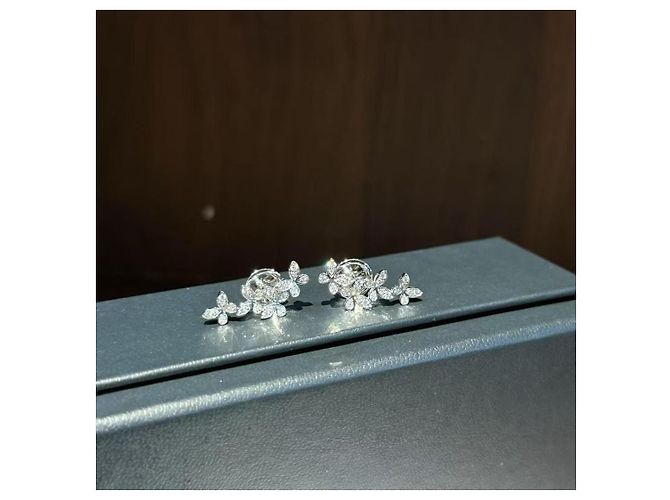 Orecchini Graff quattro farfalle in diamante e platino Argento - vista 6