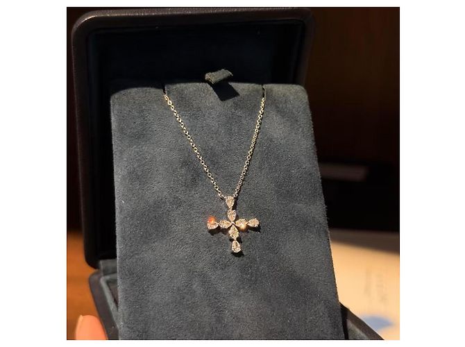 Collana Harry Winston Croce con Diamanti Argento - vista 2