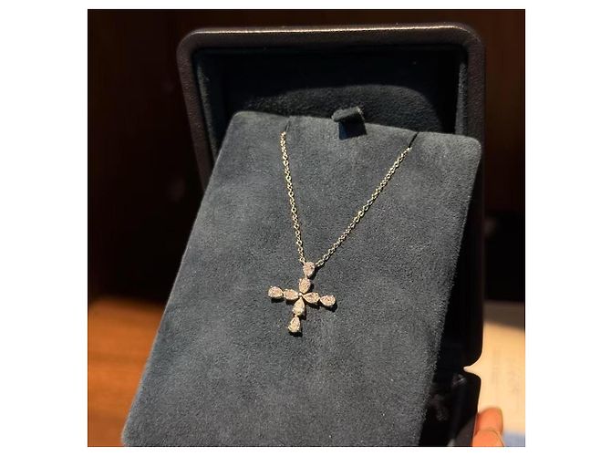 Collana Harry Winston Croce con Diamanti Argento - vista 6