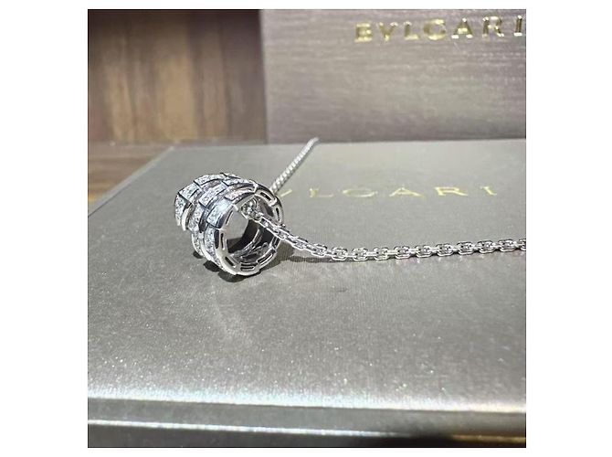 Bulgari Collana Bvlgari Serpenti Viper in oro bianco 18K e diamanti a tre fili Argento - vista 4